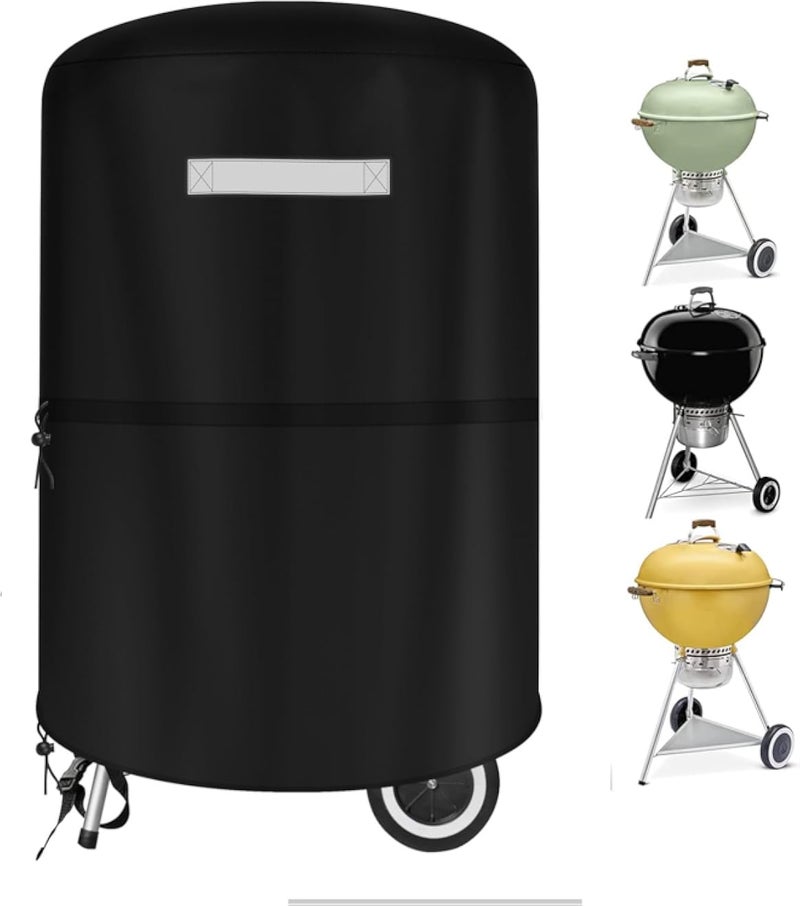 BBQ Grill Cover for Weber Grill Covers 22 Inch for Weber Kettle Grill Cover for Heavy Duty Waterproof BBQ Covers for Outside Charcoal Kettle Accessories Griddle Cover
